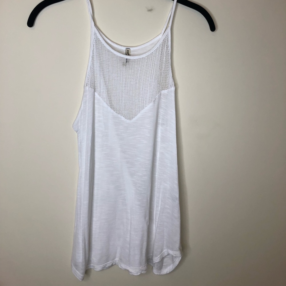 White Tank With Mesh Detailing